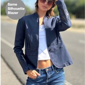 John Paul Richard Navy Blue Pantsuit Suit Set medium size 8